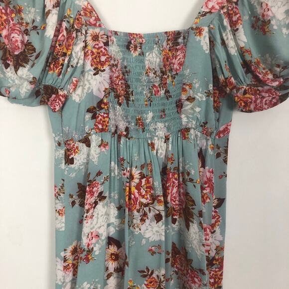 Band of Gypsy Womens Babydoll Mini Dress XS Floral Cottagecore Coquette Beachy - Picture 7 of 11